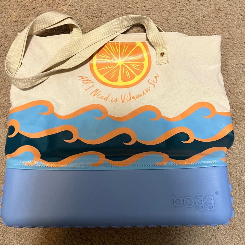 BOGG BAG Orange and Blue Wave Tote